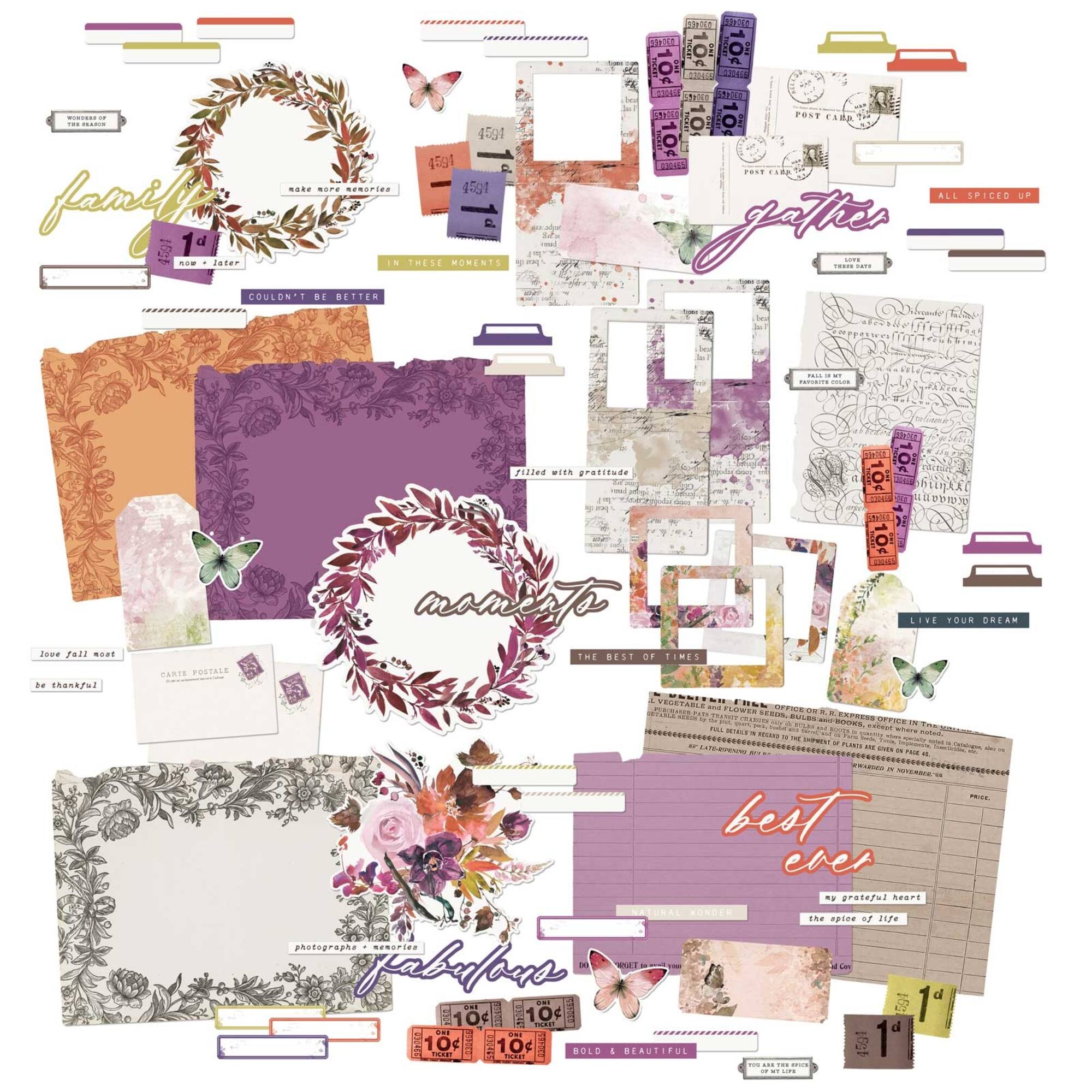 49 and Market ARToptions Plum Grove Ephemera Bits Set